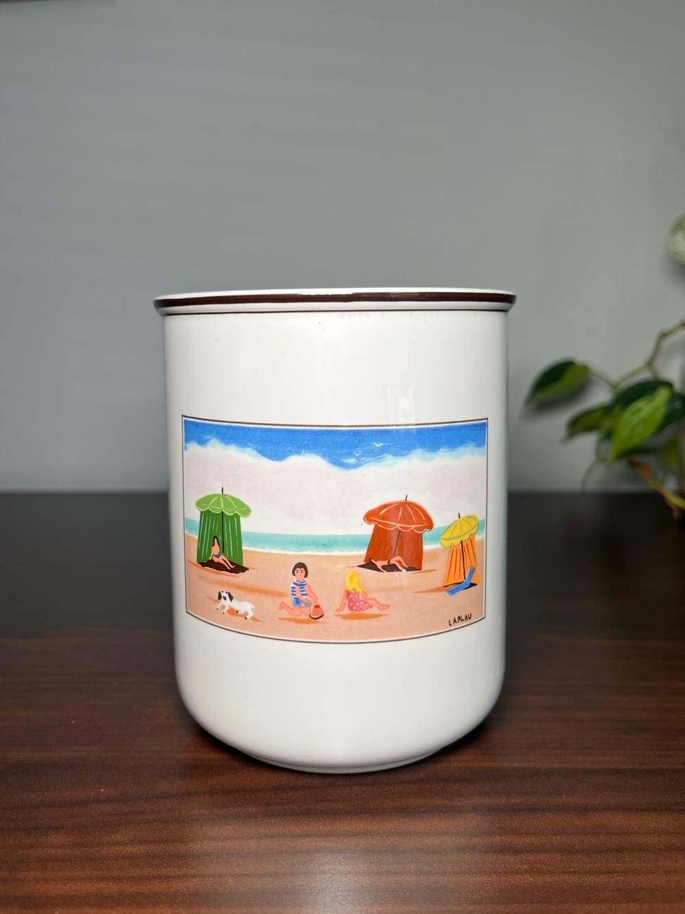 Villeroy & Boch Design Naif Beach Porcelain 4.5" Utensil Storage Jar Canister